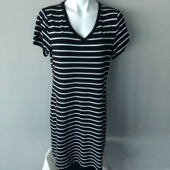 Talbots Striped Black & White Dress - Picture 4 of 5